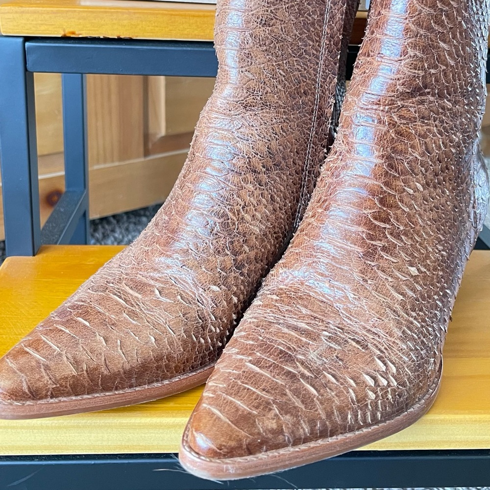Snake skin booties